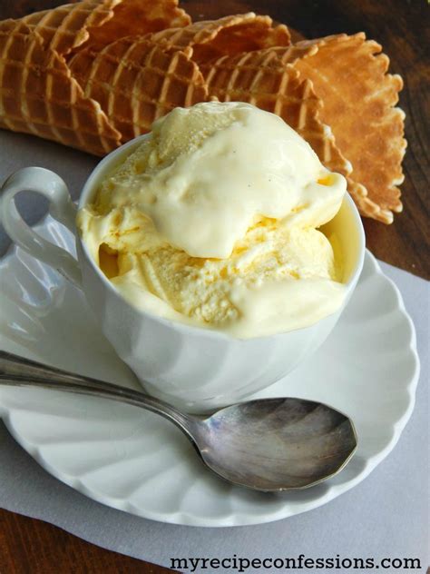 Pour the mixture into the frozen freezer bowl and let mix until thickened, about 15 to 20 minutes. Homemade French Vanilla Ice Cream - My Recipe Confessions