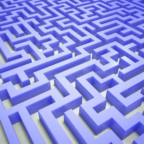 Blue Maze Stock Illustration Illustration Of Render 32601886