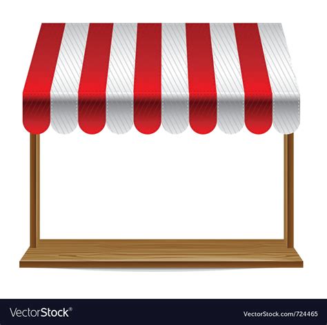 Store Window With Striped Awning Royalty Free Vector Image