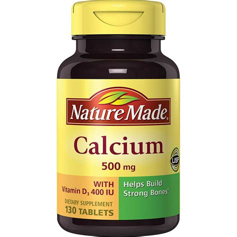 Nature Made Calcium Carbonate 500 Mg W Vitamin D3 400 Iu Tablets 130