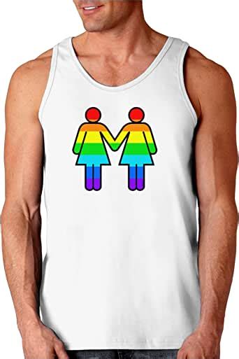 Rainbow Lesbian Women Holding Hands Loose Tank Top Clothing