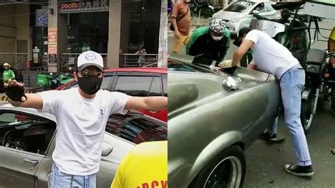 daniel padilla s sports car hit by tricycle driver actor earns praise from netizens pep ph