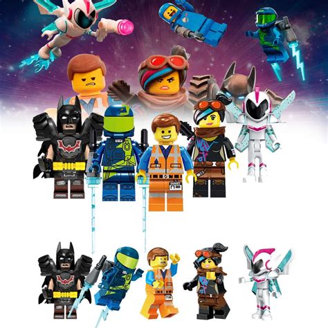 5pcslot Legoings Movie 2 Action Figures Emmet Lucy Wyldstyle Batman Rex Unikitty Bricks Legoe