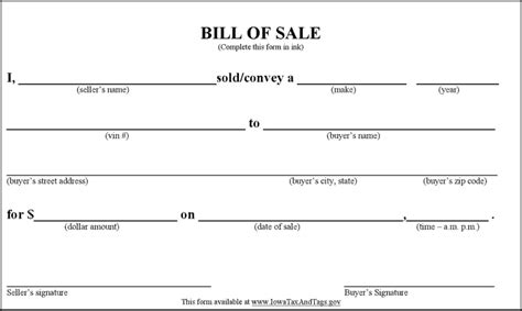 Top 5 Free Samples Of Bill Of Sale Templates Word Templates Excel