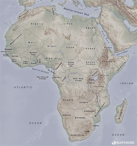 Mapa De Africa Fisico Para Rellenar Mapa Fisico