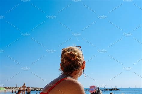 On A Beach In French Riviera High Quality People Images ~ Creative Market