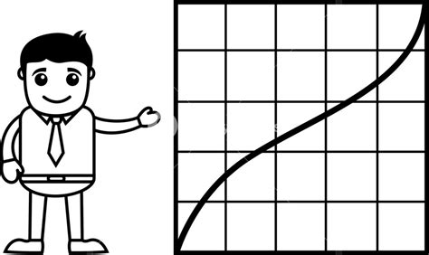 Man Showing Increasing Graph Line Business Cartoon Character Vector