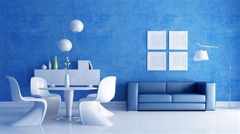 Blue Living Room Wallpaper Backiee