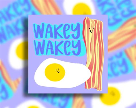 Wakey Wakey Eggs And Bakey Sticker Handmade Water Bottle Etsy