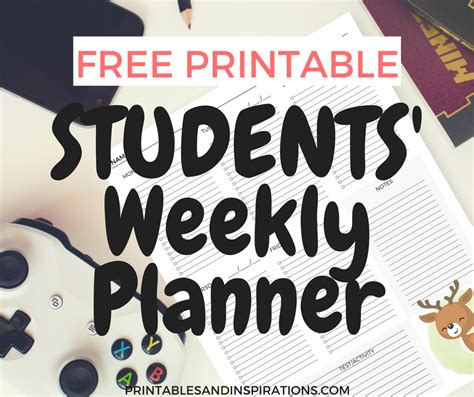 Free Printable Student Planner For Students Of All Ages Printables