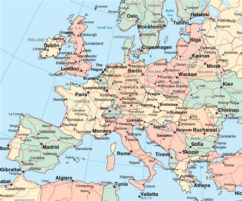 Europe Map Place Mats Europe Map Political Map Mexico Travel