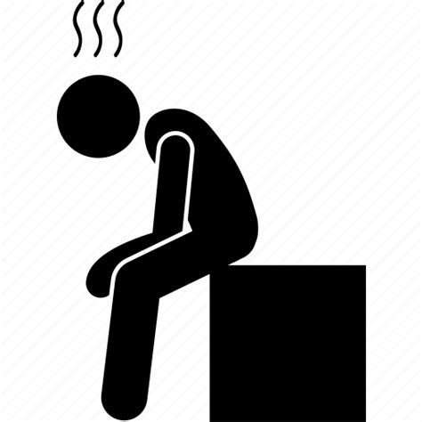 Box Exhausted Man Moving No Energy Sitting Tired Icon Download