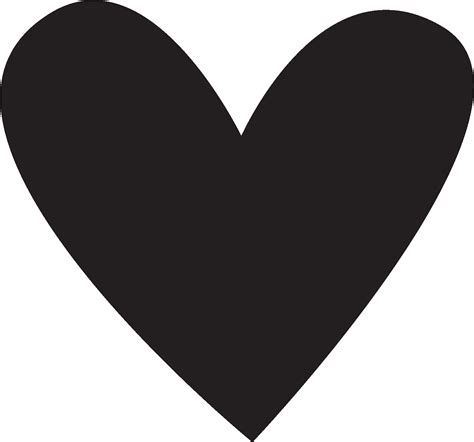 Solid Black Heart Clipart