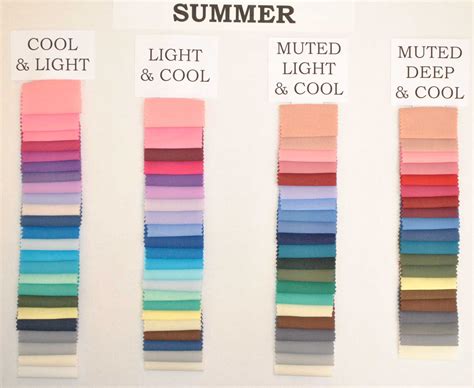 Summer Colour Palettes Light Summer Color Palette Summer Color