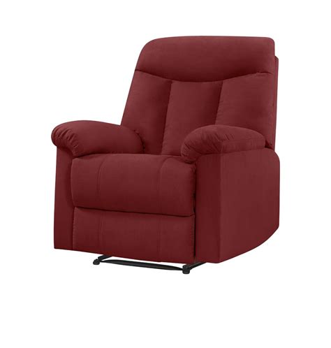 Homesvale Montero Microfiber Wall Hugger Recliner Chair In Red For Sale