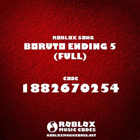 Boruto Ending 5 Full Roblox Id