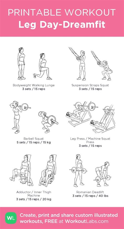 Leg Day Dreamfit My Visual Workout Created At Workoutlabs Com Click Through To Customize And
