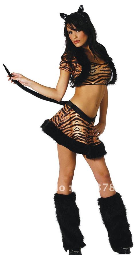 Free Shipping Sexy Cat Costume Lady Sexy Fur Lingerie Fancy Dress