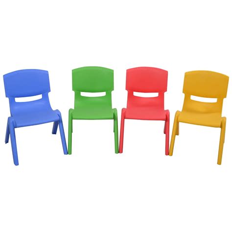 Costway Set Of 4 Kids Plastic Chairs Stackable Play And Learn Furniture