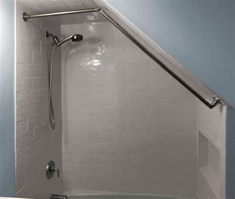 Slopedangled Ceiling Shower Rod Sloped Ceiling Bathroom Attic