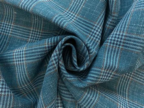 Wool Silk And Linen Blend Tartan Plaid In Teal Bandj Fabrics