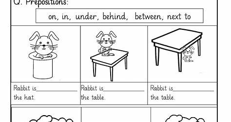 Preposition Kindergarten Worksheet