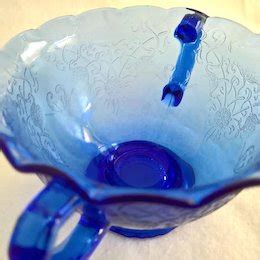 Hazel Atlas Cobalt Blue Florentine Number Poppy Depression Glass