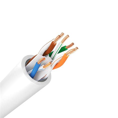 Syston Cable Technology 250 Ft White 23awg 4 Pair Solid Copper Cat6a