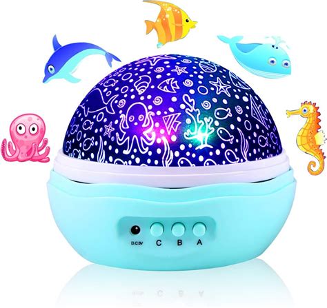 Seaocean World Projector Lamp With Fish Jellyfish Dolphin And Conch