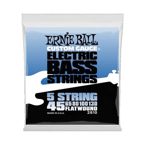 Ernie Ball Stainless Steel Flatwound 5 String Bass Strings 45 130 At