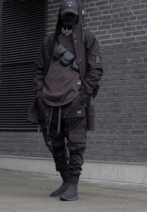 Techwear Black Tactical Pants Мужские повседневные наряды