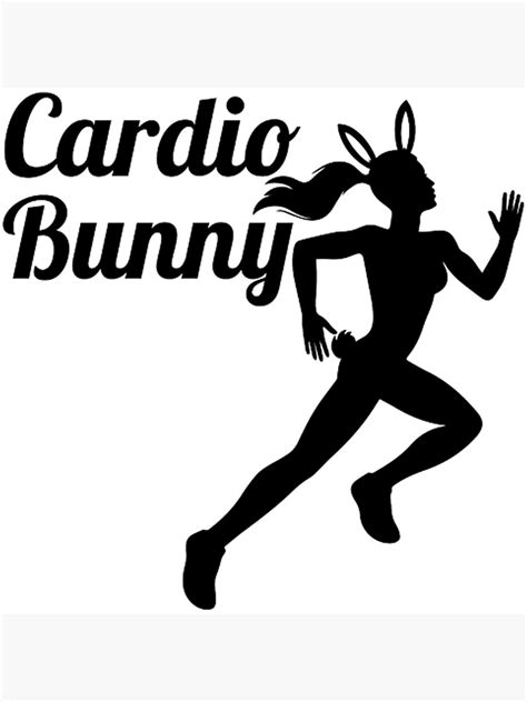 Cardio Bunny Cute Fitness Gym Workout Black Poster By Pixxelsmith Redbubble