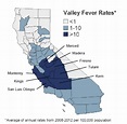 Valley Fever California Map – Map Vector