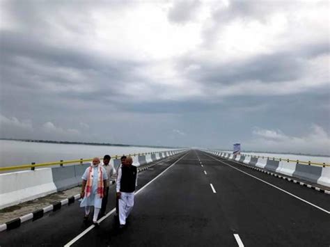 Narendra Modi Inaugurates Indias Longest River Bridge In Assam