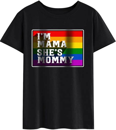 women s fashion t shirt i m mama she s mommy lesbian couple lgbt pride mother s day t shirt