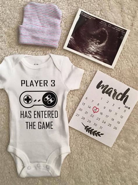 Player 3 Has Entered The Game Baby Announcement Pregnancy Etsy