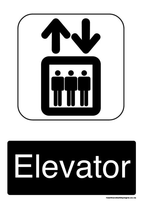 elevator health and safety signs
