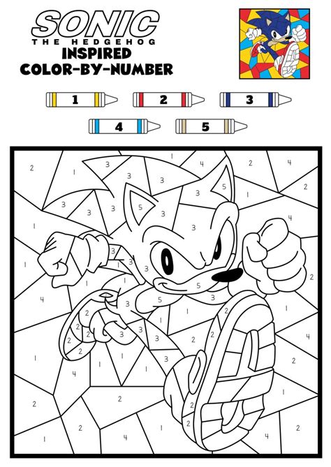 Sonic The Hedgehog Color By Number Printables In The Playroom