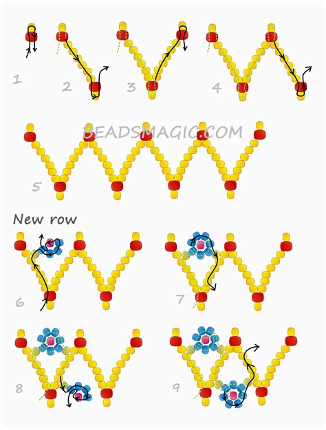 Free Pattern For Necklace Spring Flowers Beads Magic