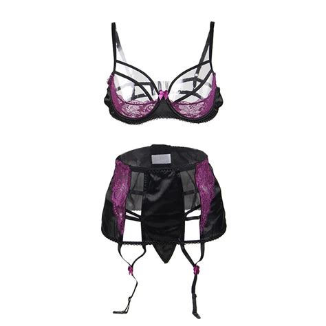 Sexy Underwear For Women Open Bra Purple Lingerie Sexy Set New Arrival 3 Piece 5xl Lingerie For