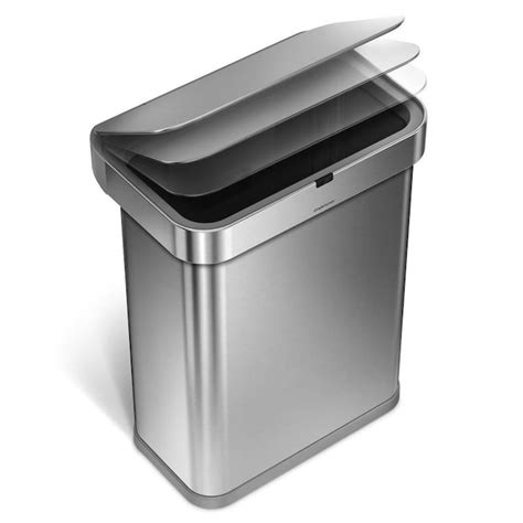 Simplehuman 58 Liter Brushed Stainless Steel Steel Touchless Trash Can