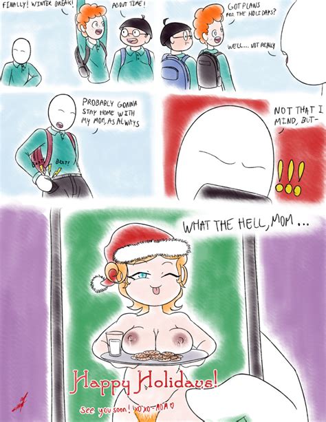 Rule 34 Borderless Layout Borderless Panel Christmas Color Cookies Dialogue Hairy Pussy