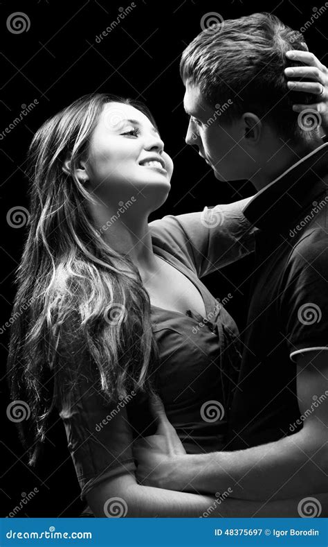Portrait Of A Passionate Couple Stock Image Image Of Monochrome
