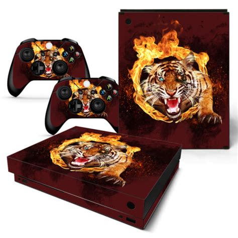Xbox One X Console Skin Decal Sticker Tiger Animal 2 Controller