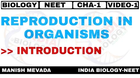 Reproduction In Organisms Introduction Std 12 Ncert Neet Youtube