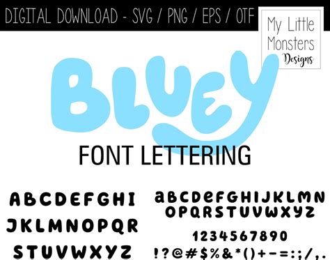 Bluey Inspired Font Svg Png Ttf Bluey Alphabet Letters Bluey Etsy México