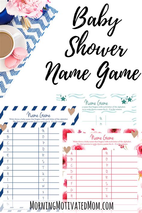 Baby shower name game printable. Baby Shower Name Game Printable - Morning Motivated Mom