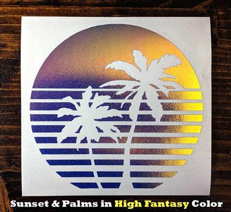 Synthwave Sunset Decal Vaporwave Vinyl Decal Retro Bumper Etsy