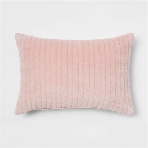 Quilted Velvet Lumbar Throw Pillow Pink Project 62 Throw Pillows