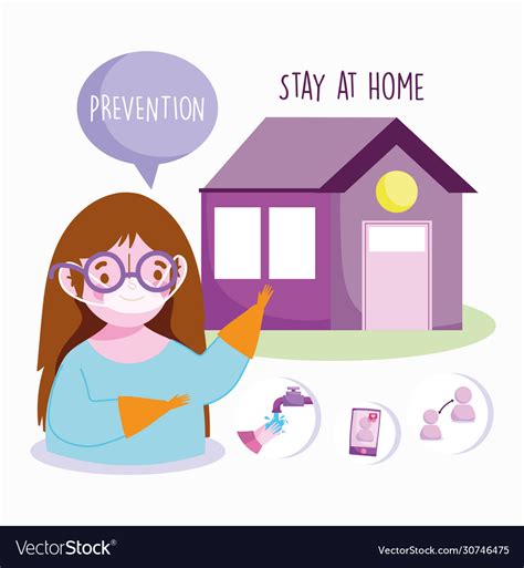 Covid 19 Coronavirus Infographic Stay At Home Vector Image